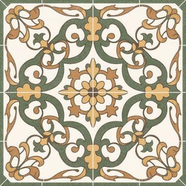 Imagem de HOMETITUTE 10 peças 12 x 12 polegadas vintage padrão de rolagem barroco azulejos de piso descascar e colar adesivos removíveis de vinil DIY para cozinha, banheiro, sala de estar, entrada, decoração de