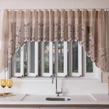 Imagem de Cortina De Renda Cascata Cozinha 3 X1.00 Arabesco Interlar Cor Desert