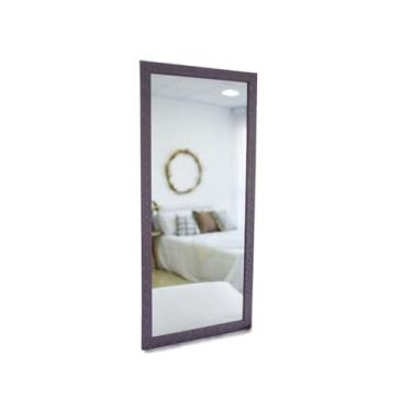 Imagem de Espelho Com Moldura Para Pendurar Na Parede 34X75CM Sala Quarto Hall Lavabo Banheiro Metade Do Corpo Preto(Lilás)