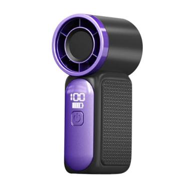 Imagem de FLCPJGV Ventilador portátil de mão, ventilador de bolso, ventiladores pessoais, 100 velocidades, ajustável, 18 horas, para escritório, viagens, mulheres, Preto