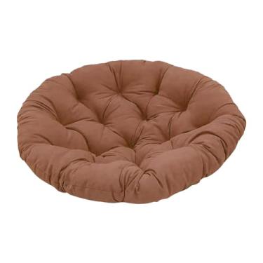 Imagem de ShengQuanHao Almofada para Cadeira de Balanço, Almofada para Assento de Cesto de Balanço, Rede, Cadeira Suspensa, Quintal, Cadeiras de Vime, Almofada Redonda Confo, Marrom, Tamanho real