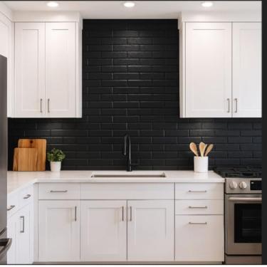 Imagem de Kit 3 Placas Parede 3D Tijolo Preto Autoadesivo 77x70 cm Espuma PE Decorativo Preto