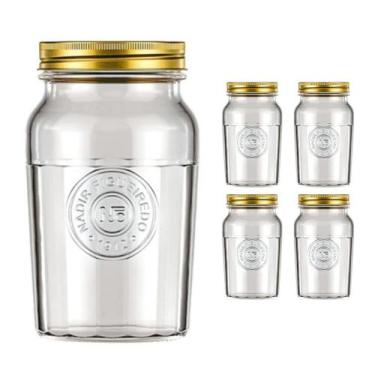 Imagem de Pote Vidro 1,5L Americado Cereal Retro Vintage Bolacha 4Un - NADIR FIG