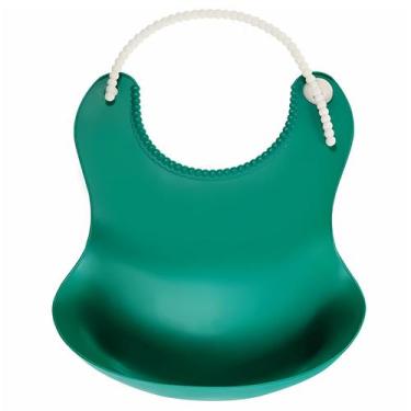 Imagem de Babador Plástico Com Coletor De Migalhas Infantil Ajustável Reutilizáv