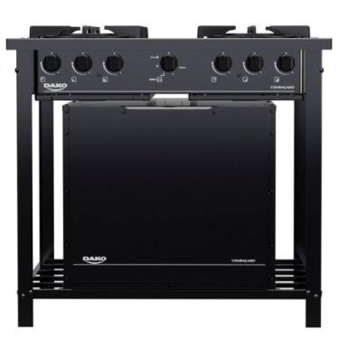 Imagem de Fogão Industrial Dako 4 Bocas com Forno e Tripla Chama Couraçado, Pret