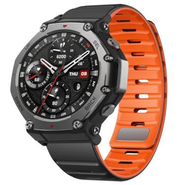Imagem de PONATTENO Pulseira de substituição compatível com Amazfit T-Rex 3, pulseira de silicone macio e respirável, pulseira de relógio esportivo impermeável, pulseira de relógio esportiva durável de