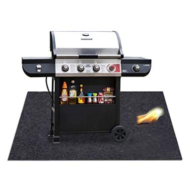 Imagem de Tapetes retardadores de chamas Missstore Under Grill para churrasco, engrenagens para churrasco, absorventes pastilhas de grelha, tapete de chão durável e lavável, protegem decks e pátios de salpicos de gordura e outras bagunças