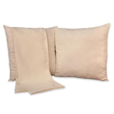 Imagem de Kit 1 Peseira CASAL + 2 Capas de Almofadas 40cm x 40cm Piquet Favinho 