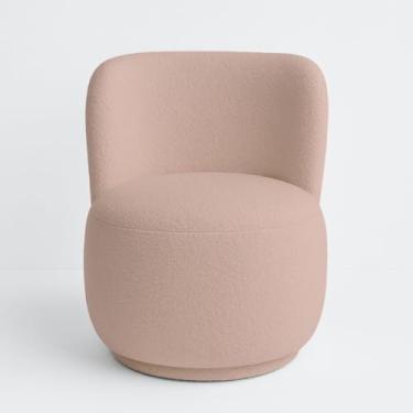 Imagem de Poltrona Orgânica para Recepção Tecido Bouclé Estofada Moderna Resistente MOBLAN decor (Rose)