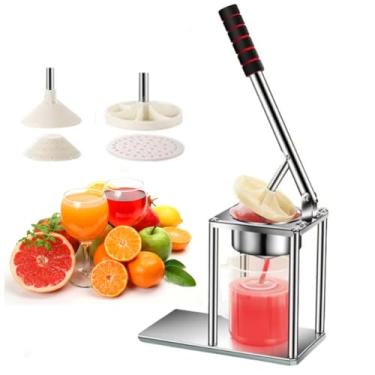 Imagem de HENGJINGTR Manual de aço inoxidável comercial, máquina de aperto de suco de laranja, artefato de suco, extração de suco rápido de 3 segundos adequado para barracas domésticas e externas