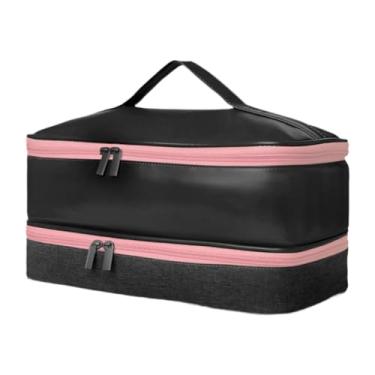 Imagem de predolo Bolsa para secador de cabelo, estojo de viagem, organizador de ferramentas para cabelo, acessórios de proteção, bolsa organizadora de camada dupla