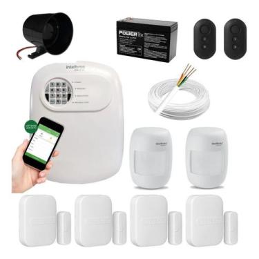 Imagem de Kit Alarme Residencial e Comercial Com Sensores Sem Fio 4 de Abertura 