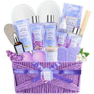 Imagem de Cesta de presente de spa Ariose Monde, 15 unidades lilás para mulheres