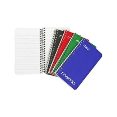 Imagem de Caderno de notas 45534 ACCO Mead encadernado com arame - 60 folhas - encadernado com fio - peso base de 6,8 kg - 7,6 cm x 12,7 cm - papel branco - fichário preto - capa sortida - capa de papelão, capa