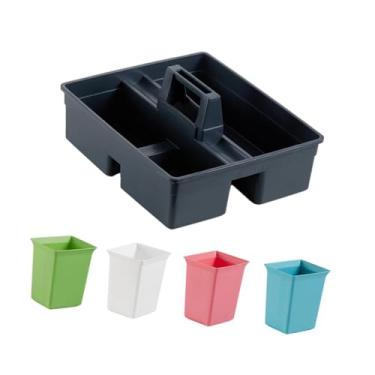 Imagem de Fenteer Caixa de armazenamento para produtos de limpeza, com alça, cesto de transporte portátil para hotel e casa, L