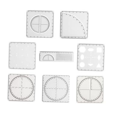 Imagem de Baoblaze Régua geométrica 8x, ferramenta de funções matemáticas, régua de dois eixos, estênceis de desenho, modelos de medição para pintura, engenharia e