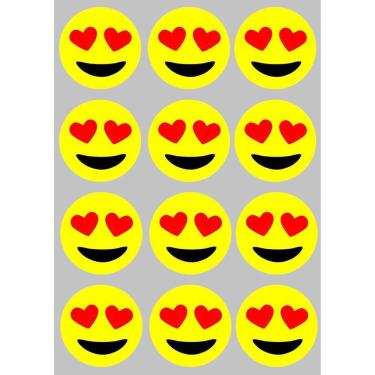 Imagem de 12 Imãs de Emoji - Decoração para Geladeiras e Quadros