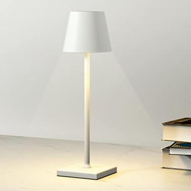 Imagem de Lâmpadas de mesa sem fio LED de metal lâmpadas de cabeceira portáteis sem fio luz noturna recarregável por USB, luz de leitura de brilho ajustável, luz de leitura 5200 mAh, luzes de decoração alimentadas por bateria