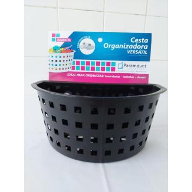 Imagem de Kit 2 Cesta Organizadora Com Ventosa para Lavanderia Cozinha Paramount