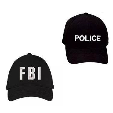 Imagem de Boné Police Ou FBI C/ Bordado Branco Festas