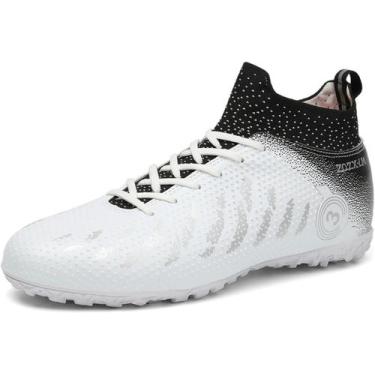 Imagem de Tênis de futebol masculinos de futebol com pontas longas, couro e borr