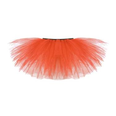 Imagem de Saia curta feminina plissada de malha de 5 camadas da moda saia de dan