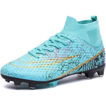 Imagem de Tênis de futebol masculinos de futebol com pontas longas, couro e borr