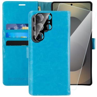 Imagem de Capa tipo carteira MONASAY Samsung Galaxy S25 Ultra 6.9" azul claro