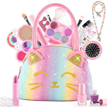 Imagem de Kit de maquiagem Smallzi Kids com bolsa para gatos lavável para menina