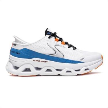 Imagem de Tênis Skechers Glide Step Atlus Masculino, 39, Branco, Azul