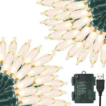 Imagem de Luzes de corda de Natal VTECHOLOGY 10m 100 LED branco quente