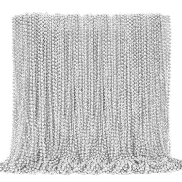 Imagem de Colar de miçangas EOBOH Silver Christmas Mardi Gras 144 unidades