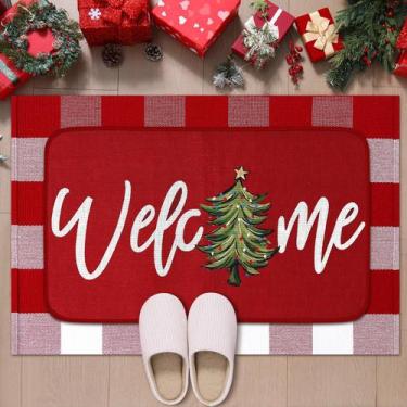 Imagem de Capachos Tinideya Árvore de Natal de Natal 60x90cm 40x70cm 2 peças