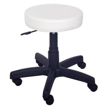 Imagem de Cadeira Mocho Banqueta Giratório Regulagem Pistão Gás Branco - For-Ty 
