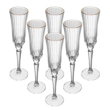 Imagem de WOLFF - Conjunto de 6 Taças de Champagne Belle Jour com Fio de Ouro 160ml Cristal Ecológico