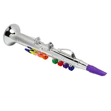 Imagem de SPYMINNPOO Saxofone de Brinquedo Infantil, Instrumento Musical de Clarinete de Plástico Durável e Resistente para Crianças