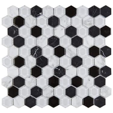 Imagem de Pastilha de Vidro Mesclada de 29cm x 29cm Rende Glass Mosaic