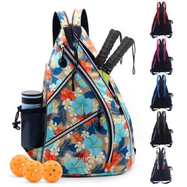 Imagem de Bolsa Pickleball, mochila ZOEA Sport Sling com suporte para garrafa de