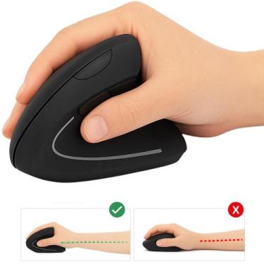 Imagem de Mouse Sem Fio Vertical Bluetooth 2400DPI Ideal para Uso Prolongado - M