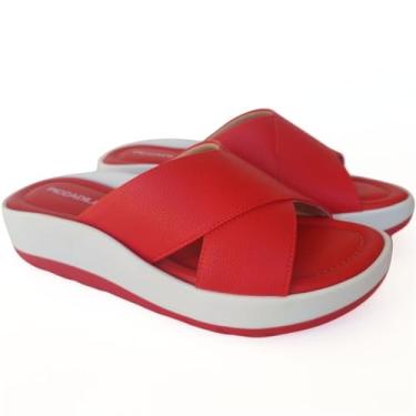 Imagem de Chinelo Slide Anabela Tamanho:36;Cor:Vermelho