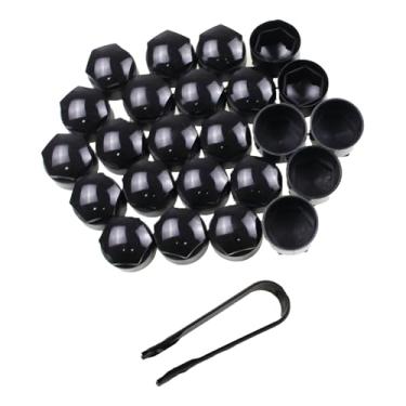Imagem de Nihfien Tampas de porca de roda tampas de parafuso de pneu para Audi Q3 Q5 S5 TT S3 S5 S6 S8 R8 A1 A2 A3 A4 A5 A6 A7 A8 RS3 RS4 RS5 RS6 24PCS+ferramenta de desmontagem (preto)