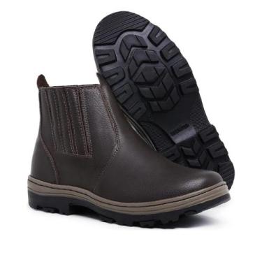 Imagem de Bota Botina Bjorn Em Couro Trabalho - Passeio Sola Tratorada - LOJA RP