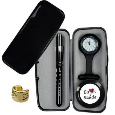 Imagem de Relogio Lapela Estojo Lanterna Fita Metrica Saude Enfermagem Medicina 