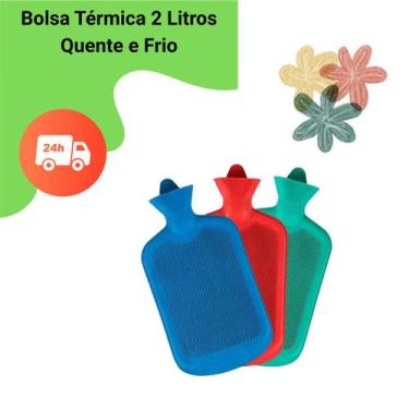 Imagem de Bolsa Térmica Emborrachada 2 Litros Água Quente e Frio Compressas Aliv