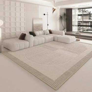 Imagem de Tapete creme para sala de estar, tapete luxuoso para quarto, cabeceira, tapete minimalista para casa (200 x 300 cm/X-QR 14)