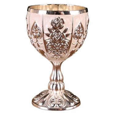 Imagem de Mini copo de cálice | Copo de vinho em relevo de metal vintage de 30 ml | Ornamentos de armário de vinho para casamento em bar em casa, presente de cálice, pequeno para coquetel de cerveja uísque