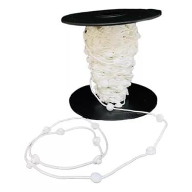 Imagem de Cordão Wave Limitador de Onda para Cortina, Nylon/PP/Poliéster, Uso em Cortinas Wave, Branco, 50 Metros, Espaçamento 5cm entre Botões