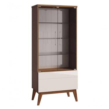 Imagem de Cristaleira Classic 1g Freijó Com Off White - Imcal Móveis