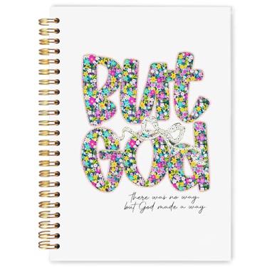 Imagem de WARDOS Caderno cristão But God 13 x 20 cm, laço coquete floral versículo bíblico diário diário, diário de oração religiosa para mulheres, presentes baseados na fé cristã para mulheres