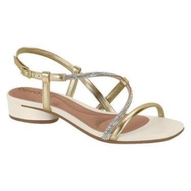 Imagem de Sandália Beira Rio Tira Com Strass Salto Baixo Feminina-Feminino